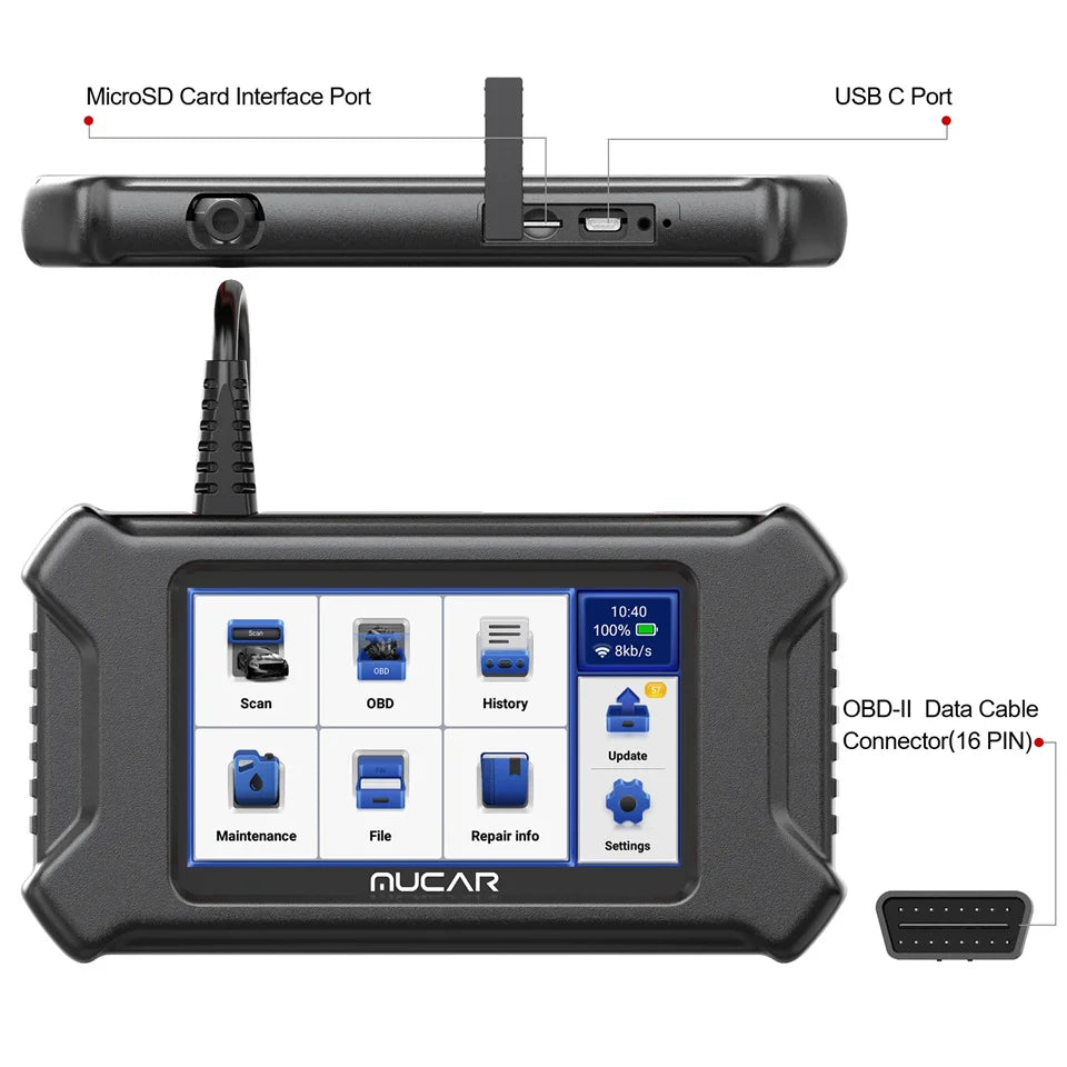 MUCAR CS90 OBD2 Scanner 28 Reset Services Lifetime Free Update Profession Engine Scan Diagnostic Tools Automotive Code Reader