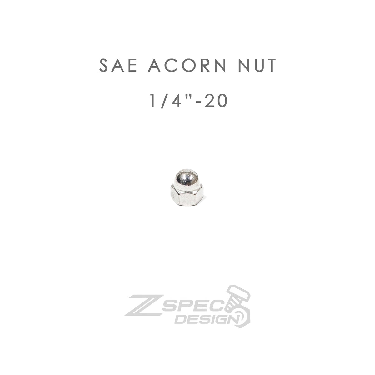 ZSPEC 1/4"-20 SAE Acorn Nuts, SUS304 Stainless, 10-Pack