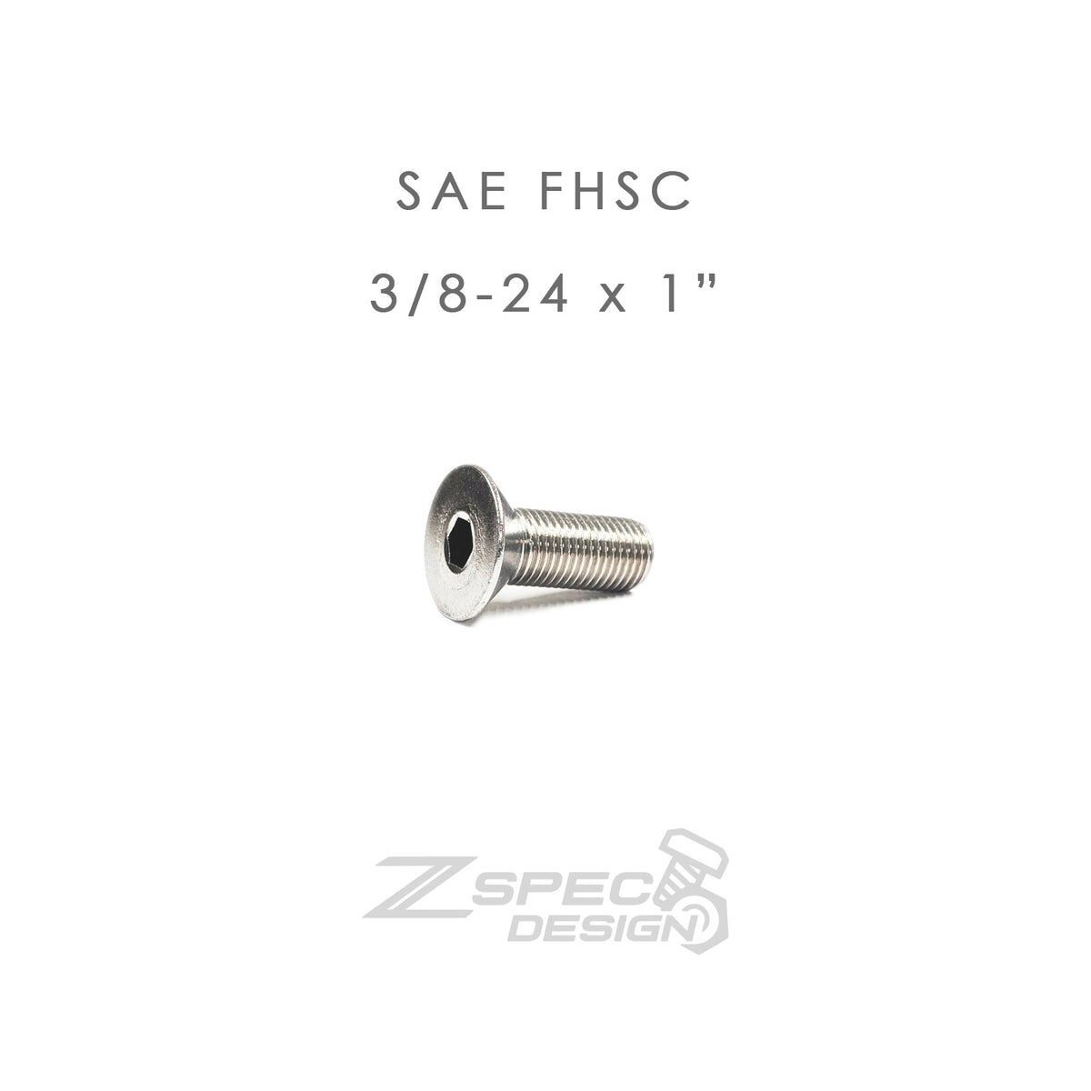 ZSPEC FHSC 3/8-24x1" SAE Fasteners, SUS304 Stainless, 10-Pack