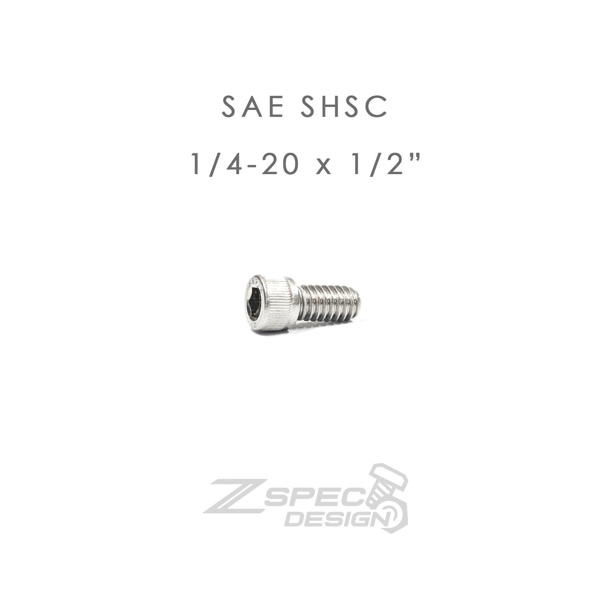 ZSPEC 1/4-20x1/2" SAE Socket-Cap SHSC Fasteners, Stainless, 10-Pack