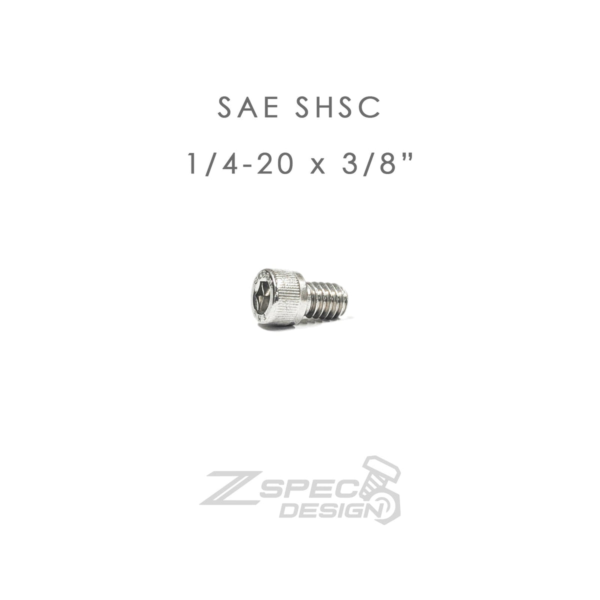 ZSPEC 1/4-20x3/8" SAE Socket-Cap SHSC Fasteners, Stainless, 10-Pack