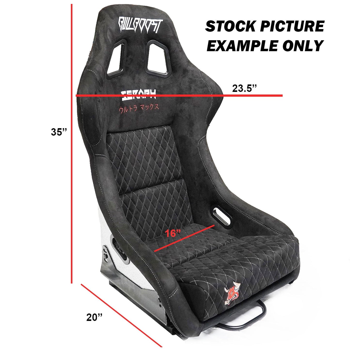 Red Bull Boost Adjustable Racing Lowered Ultra Max Bucket Seat with Slider Rails