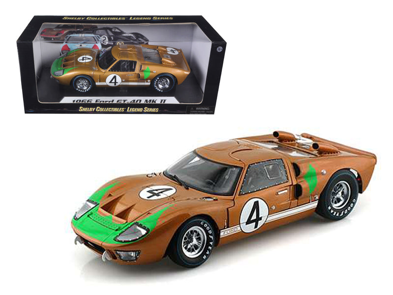 Rapid Vehicles 1966 Ford GT-40 MK 2 Gold #4 1/18 Diecast Car Model by Shelby Collectibles  free...