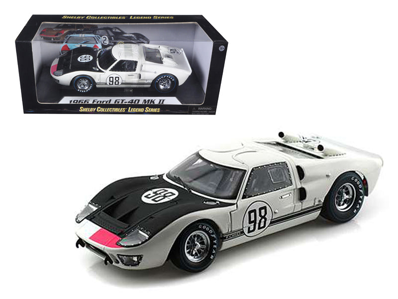 Rapid Vehicles 1966 Ford GT-40 MK 2 #98 White 1/18 Diecast Car Model by Shelby Collectibles  free...