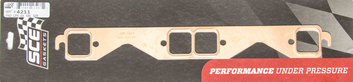 SBC Square Port Copper Exhaust Gasket Set - 4211