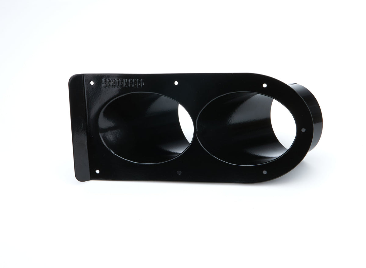 Pipe Shield Black Dual Outlet 3-1/2in 45 Degree - 350TSB452