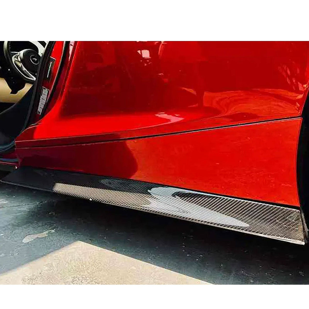Bull Boost Performance V2 Style Dry Carbon Fiber Side Skirt Door Extensions Set for McLaren GT -...