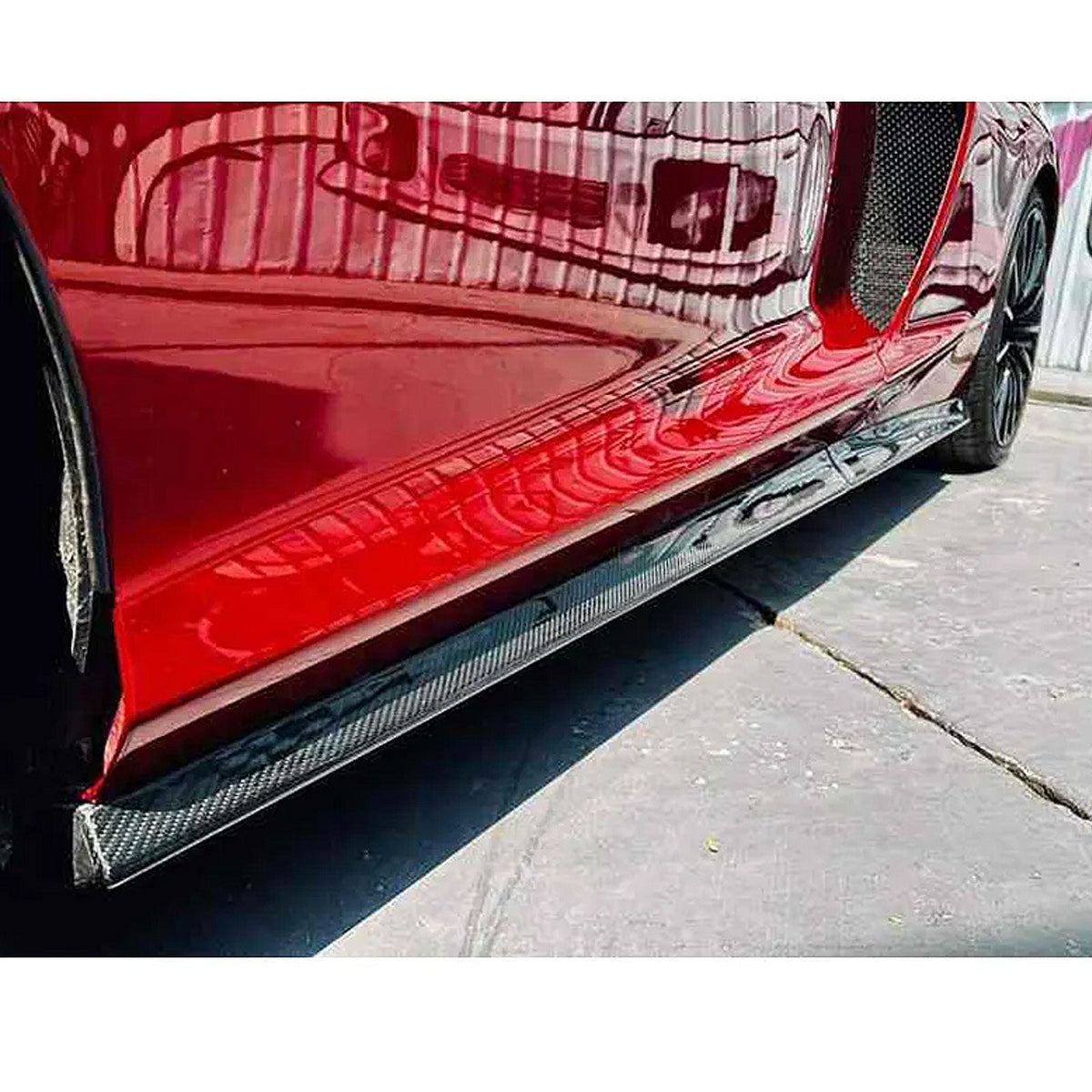 Bull Boost Performance V2 Style Dry Carbon Fiber Side Skirt Door Extensions Set for McLaren GT -...