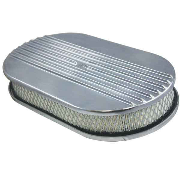 Air Cleaner Kit 15in X 2in Oval Half Finned Top - 6491