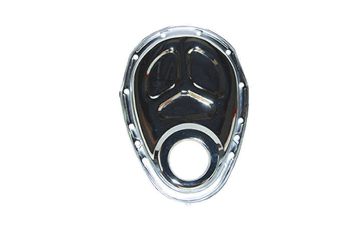 SBC Steel Timing Chain Cover Chrome - 7122