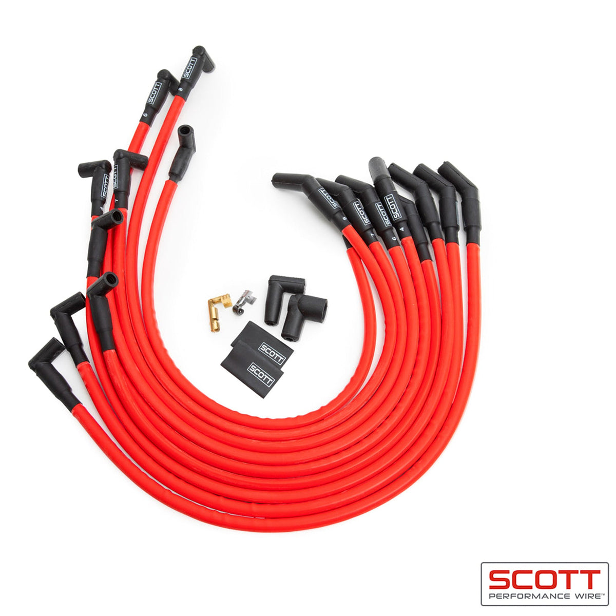 BBC Spark Plug Wire Set 90-Degree - Red - CH4152