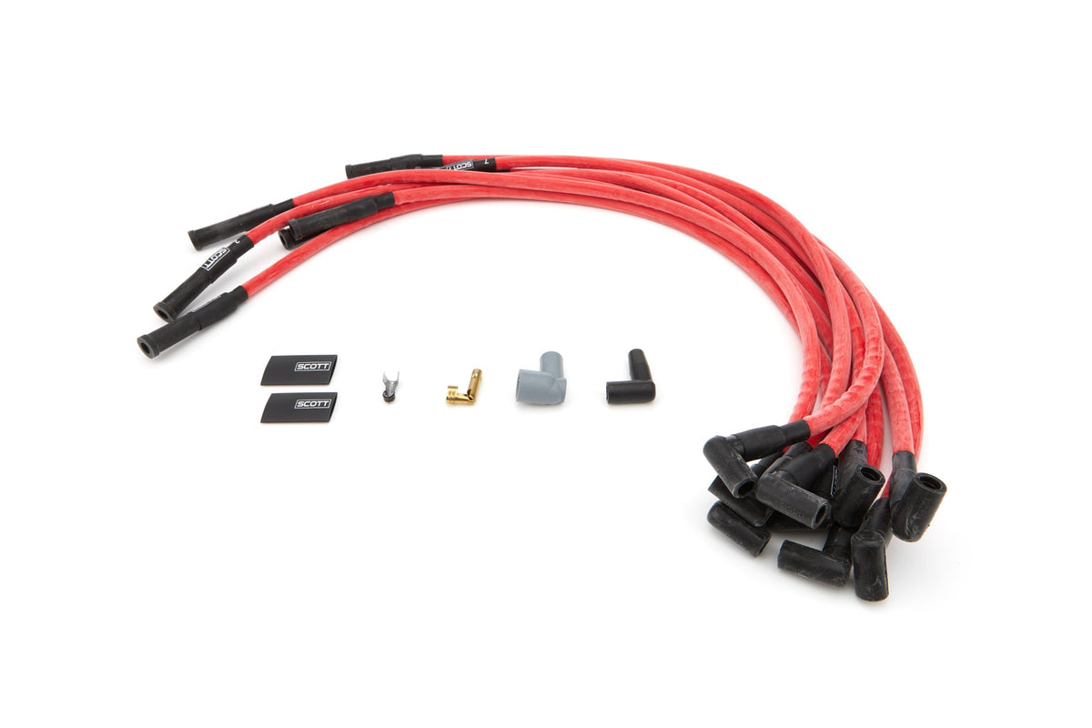 SBC Spark Plug Wire Set 180-Degree - Red - CH4212