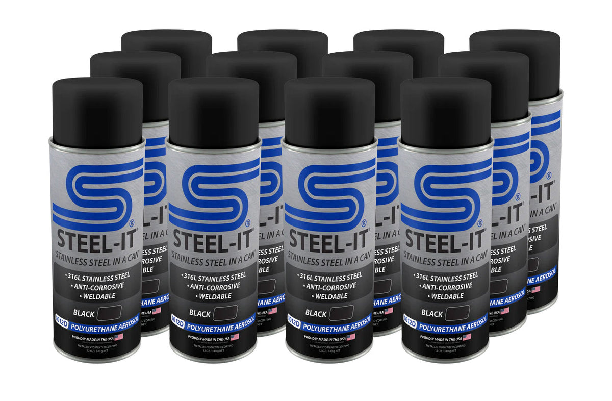 Black Polyurethane Case 12 x 12oz Spray Cans - CASE1012D