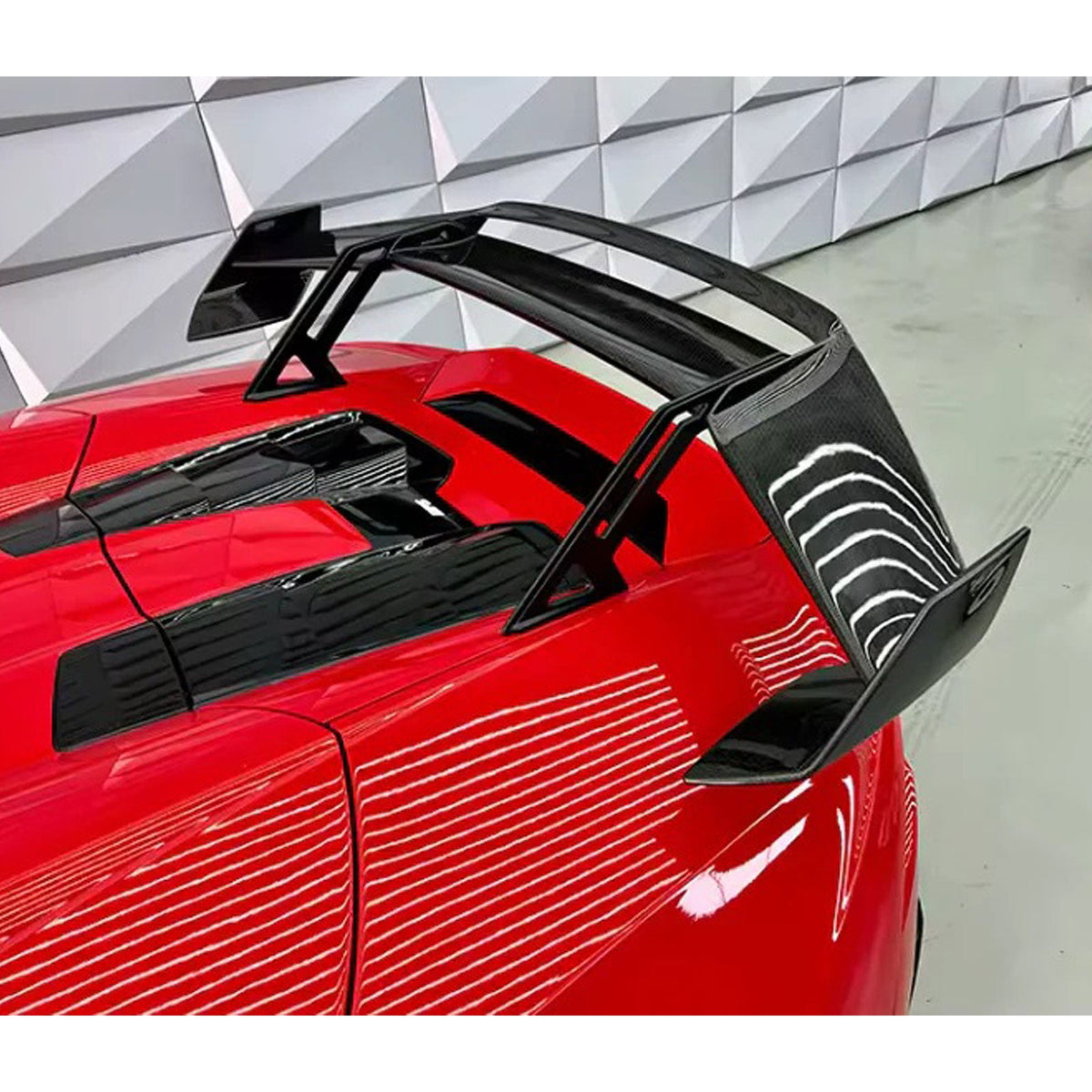 Dry Carbon Fiber Double Deck Rear Wing Kit for Lamborghini Huracan STO