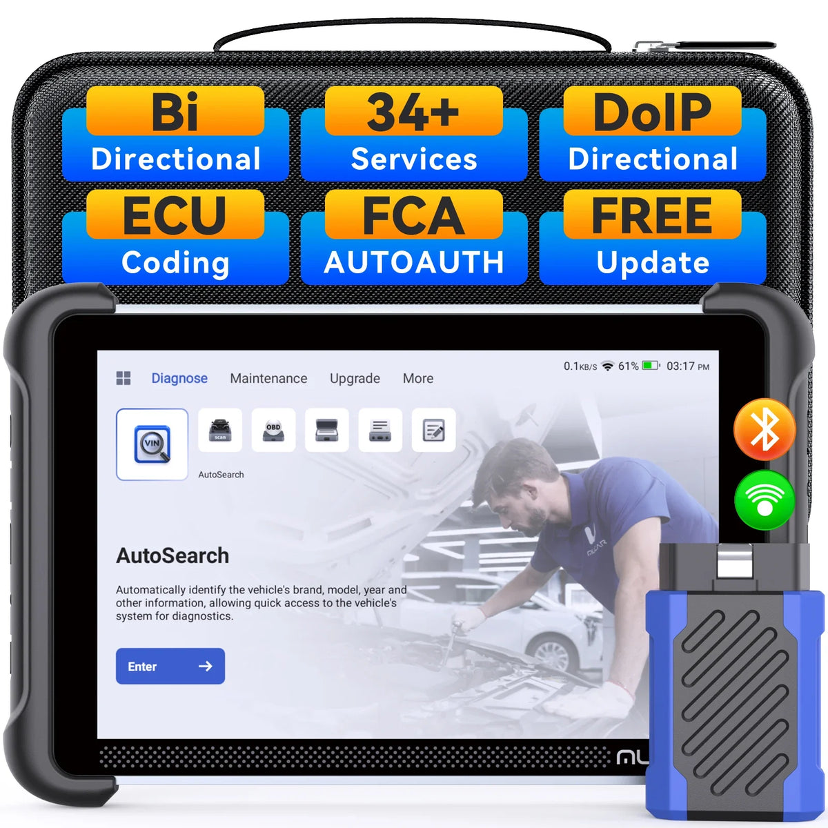 Rapid Vehicles MUCAR 892BT OBD2 Scanner CANFD&DOIP All System Diagnostic Tool, Bi-Directional ECU...