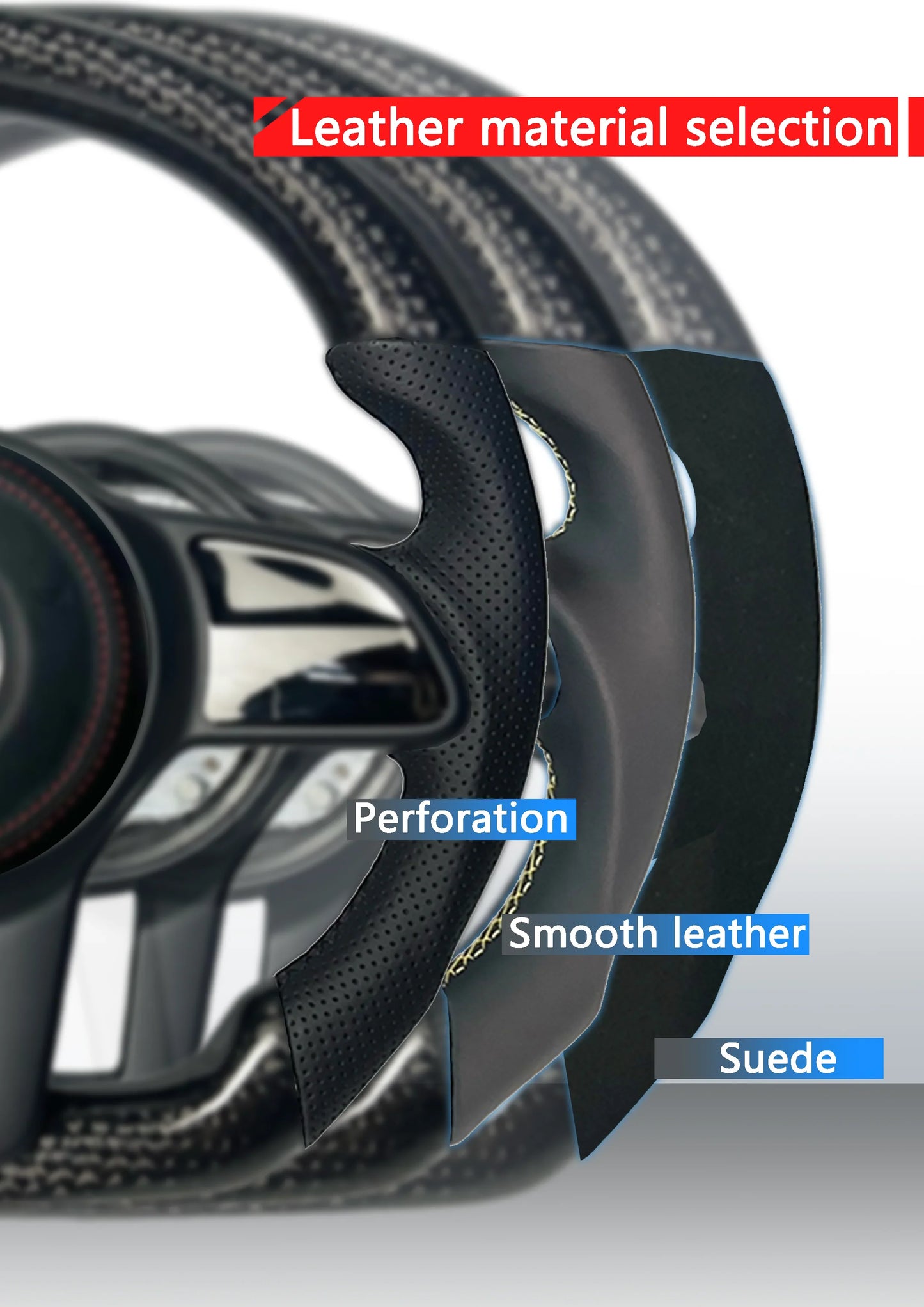 LED Genuine leather carbon fiber steering wheel suitable for Honda Accord CU2 SPIRIOR 2008-2017 series