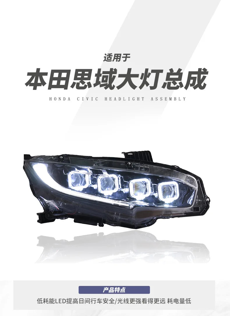Rapid Vehicles Car Led Headlights For Honda CIVIC 2016-2021 Bugatti style full LED Head Lamp...