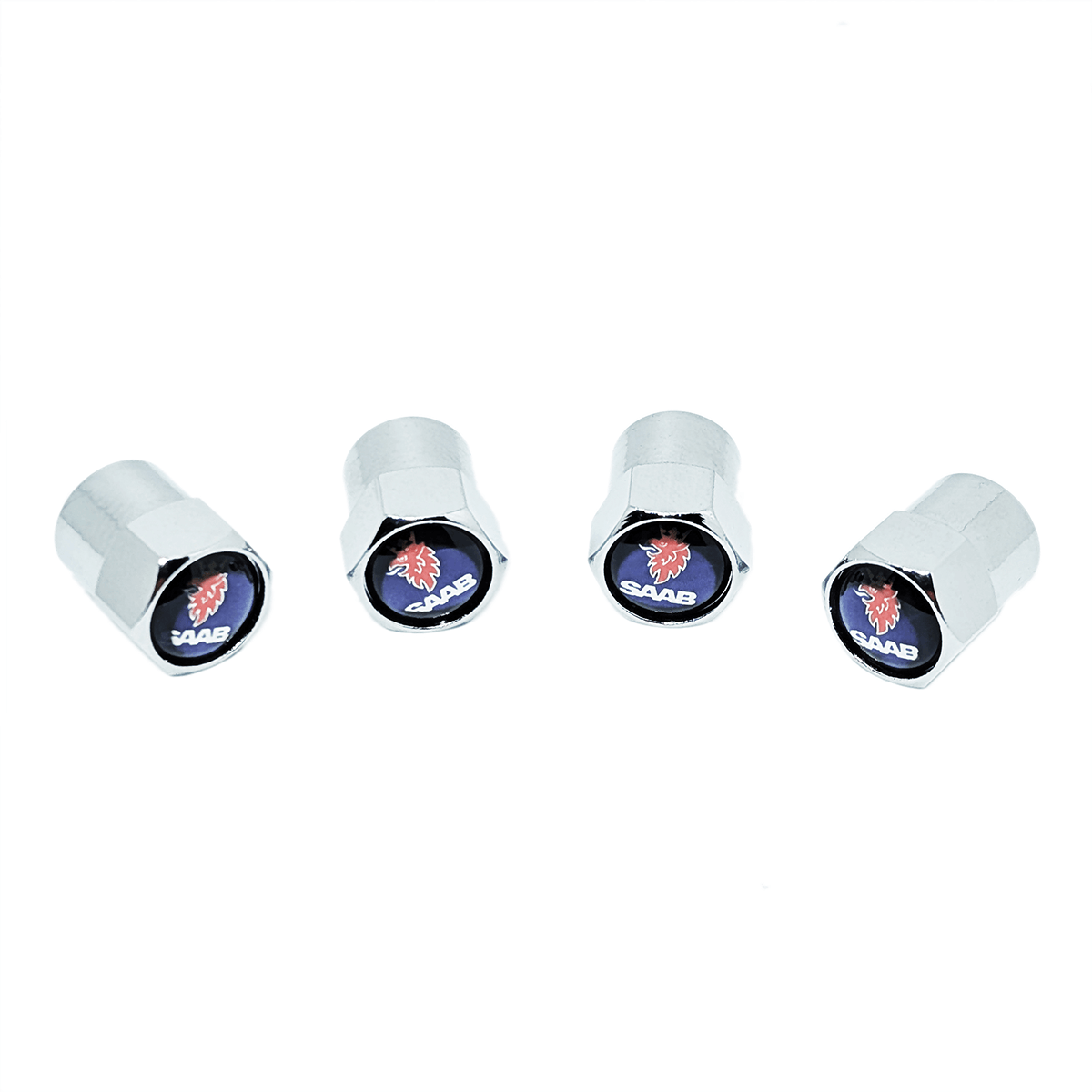 Chrome Valve Stem Tire Caps, Style: Saab