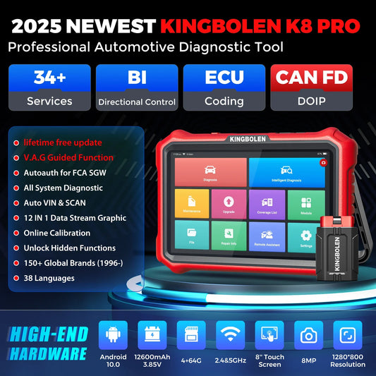 Rapid Vehicles [Lifetime Free Update] KINGBOLEN K8 PRO ELITE Auto Diagnostic Tool Full System ECU...
