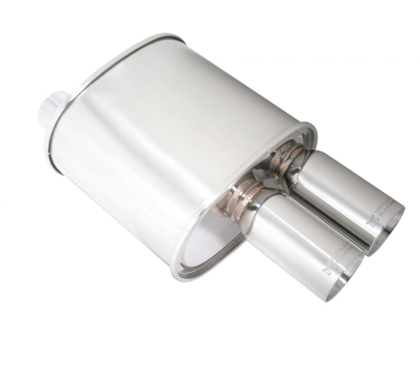 FR SPORT Megan Racing Universal Exhaust F-RT Dual Tip Muffler - Dual Tip 2.5" Pipe 3" Stainless...