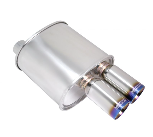 FR SPORT Megan Racing Universal Exhaust F-RT Dual Tip Muffler - Dual Tip 2.5" Pipe 3" Stainless...