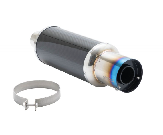 Megan Racing Muffler Universal for 2006 Audi A4 Quattro - Carbon Fiber, Titanium Tip, 4" Burnt MR-MU-MSPEC2