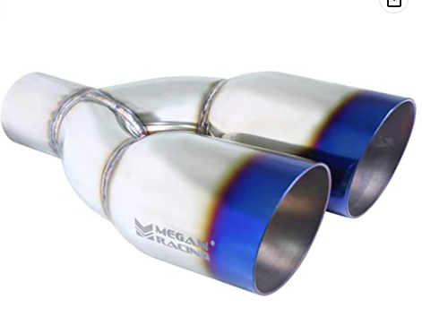 FR SPORT Megan Racing - Universal Twin Burnt Roll 3.5" Tips for 1997-2006 Acura Audi BMW Cadillac...