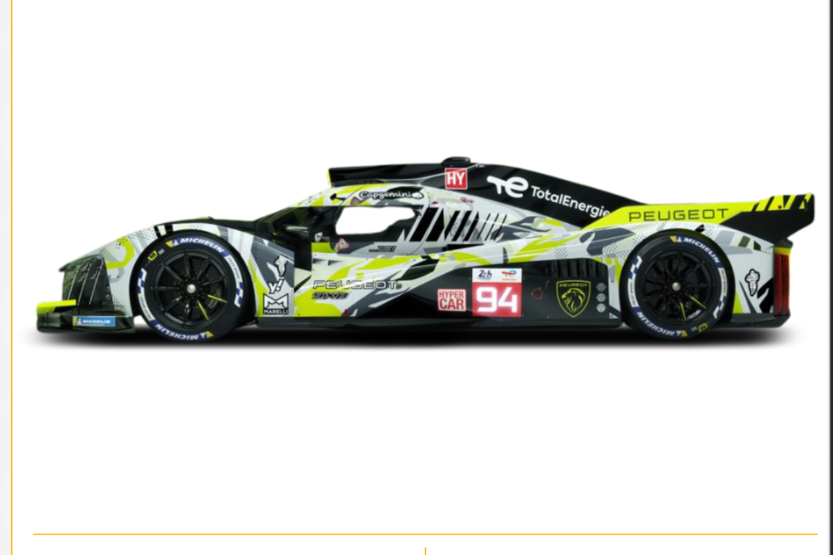 Solido Peugeot 9X8 F1 #94 2025 Le Mans 24hrs Grey 1:18
