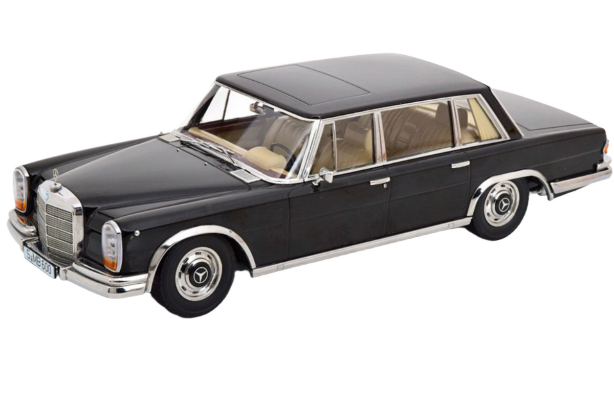 STM Diecast KK Scale 1963 Mercedes-Benz S-Class 600 Pullman SWB (W100) Sedan Black 1:18
