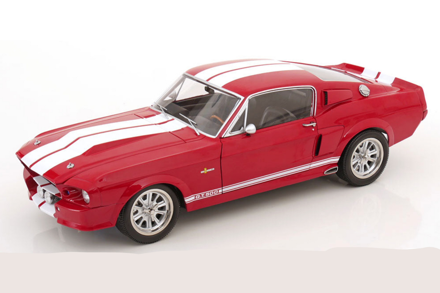 KK Scale 1967 Ford Mustang Shelby GT500 Red w/ White Stripes 1:12