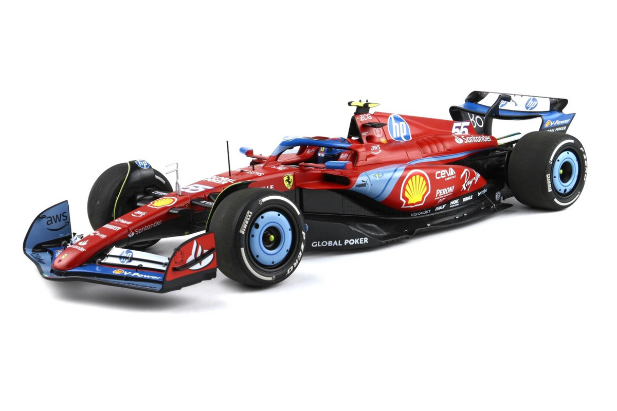 STM Diecast BBR Ferrari F1 SF-24 Team Scuderia #55 5th Miami GP 2024 (Sainz) Red 1:18