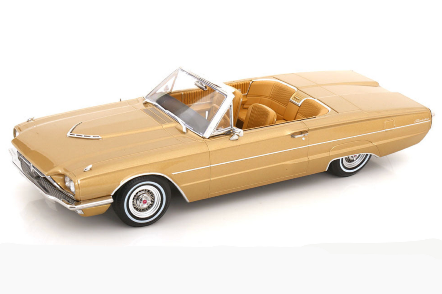 KK Scale 1966 Ford Thunderbird Convertible Gold Metallic 1:18