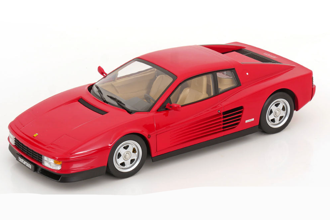 KK Scale 1986 Ferrari Testarossa European Version Red w/ Tan Interior 1:18