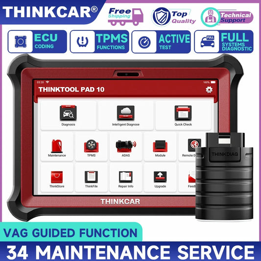 Rapid Vehicles THINKCAR THINKTOOL PAD10 OBD2 Automotive Scanner for IMMO 34+ Reset TPMS...
