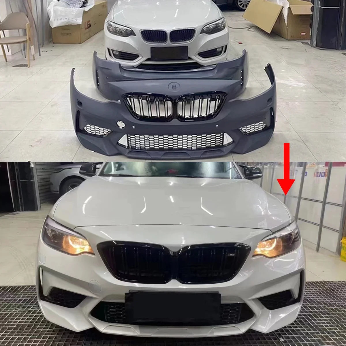Rapid Vehicles Bodykits for BMW 2 Series F22 F87 218d 220d Front Bumper Splitter Rear Diffuser...