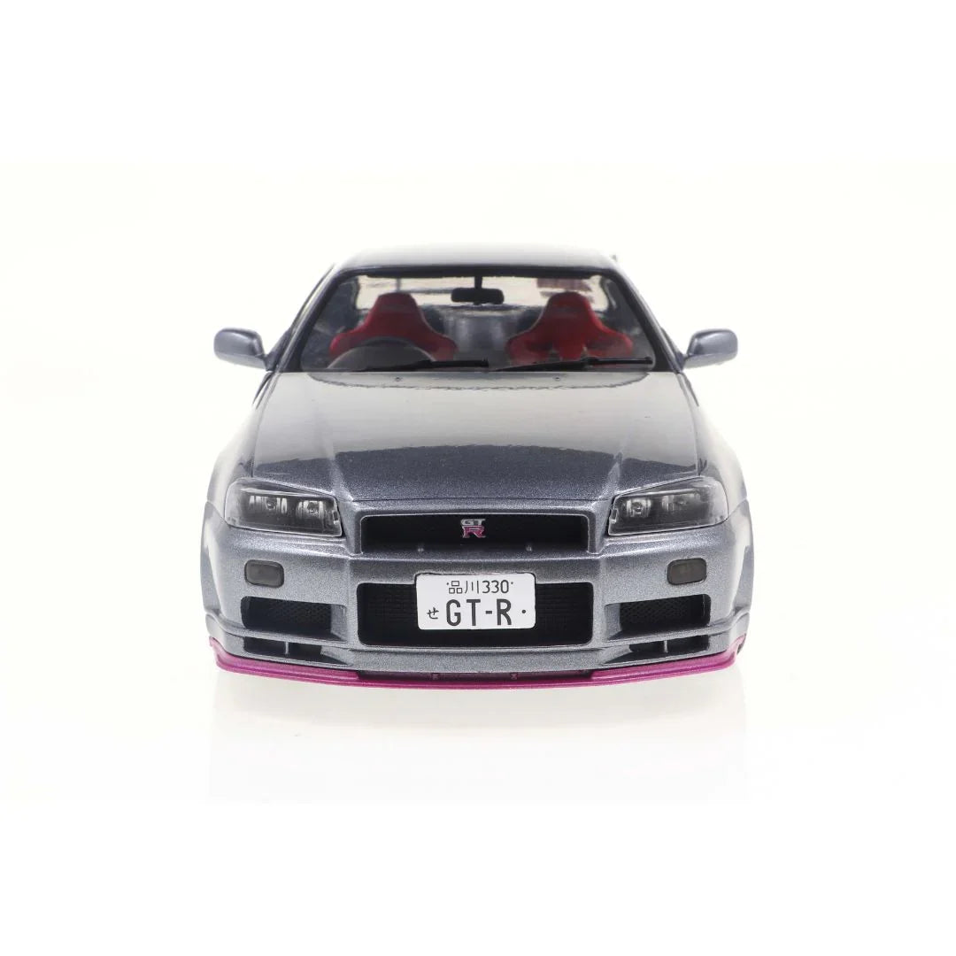 Solido 1999 Nissan Skyline GT-R (R34) Silver w/ Purple Accents 1:18