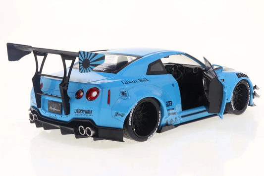 STM Diecast Solido 2024 Nissan GT-R (R35) W/ Liberty Walk Body Kit 2.0 Blue 1:18 - View 2