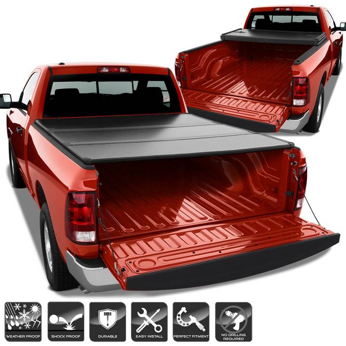 SPYDER xTune 02-09 Dodge Ram 72in. Short Bed Hard Tri-Fold Style Tonneau Cover - Black (TC-HTF-DR02-72) 9045882