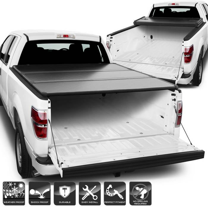 SPYDER xTune 04-14 Ford F150 78in. SB (No Flareside) Hard Tri-Fold Tonneau Black (TC-HTF-FF15004-78) 9045936