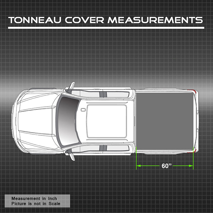 Xtune 20-21 Jeep Gladiator 60 Inches Hard Tri-Fold Style Tonneau Cover - Black 9049330