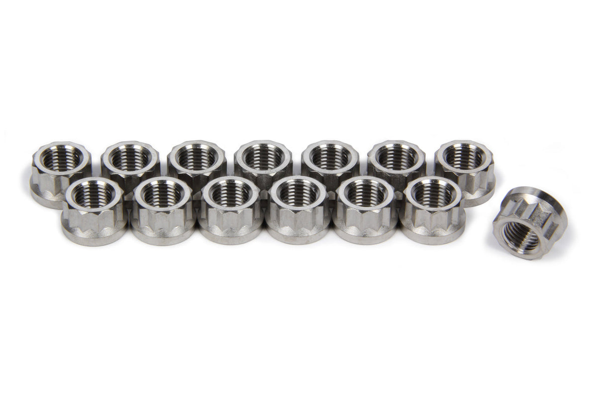 Header Flange Nut Set 12pt Titanium 14pcs - TIP1124