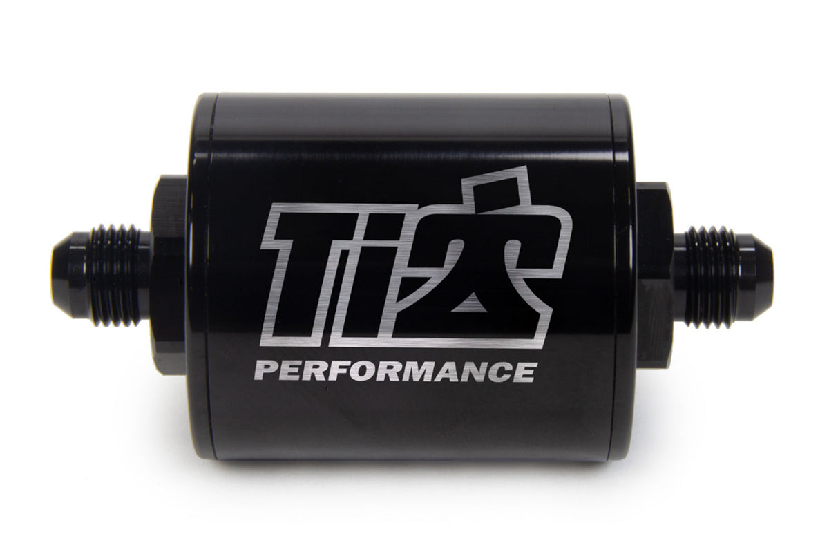 6 AN Fuel Filter Short Style 100 Micron Black - TIP5526
