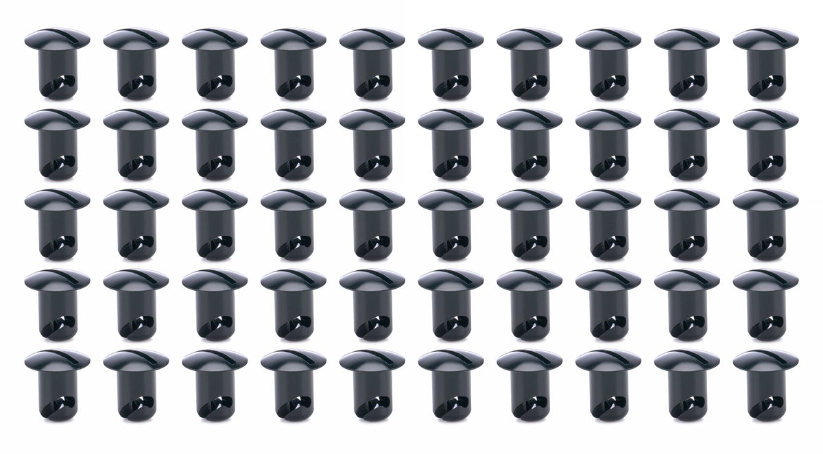 Oval Head Buttons .450 Long Black 50 Pack - TIP813250