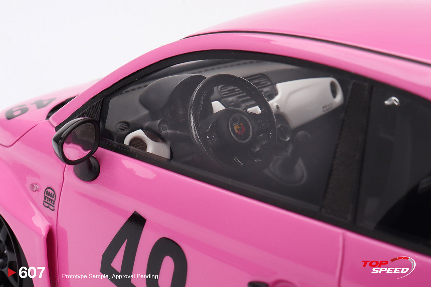 Topspeed Fiat Abarth 595 LB-Works x Abas Works Pink 1:18