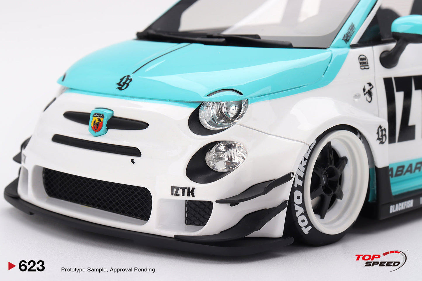 Topspeed Fiat Abarth 595 LB-Works x Abas Works IZTK Teal 1:18