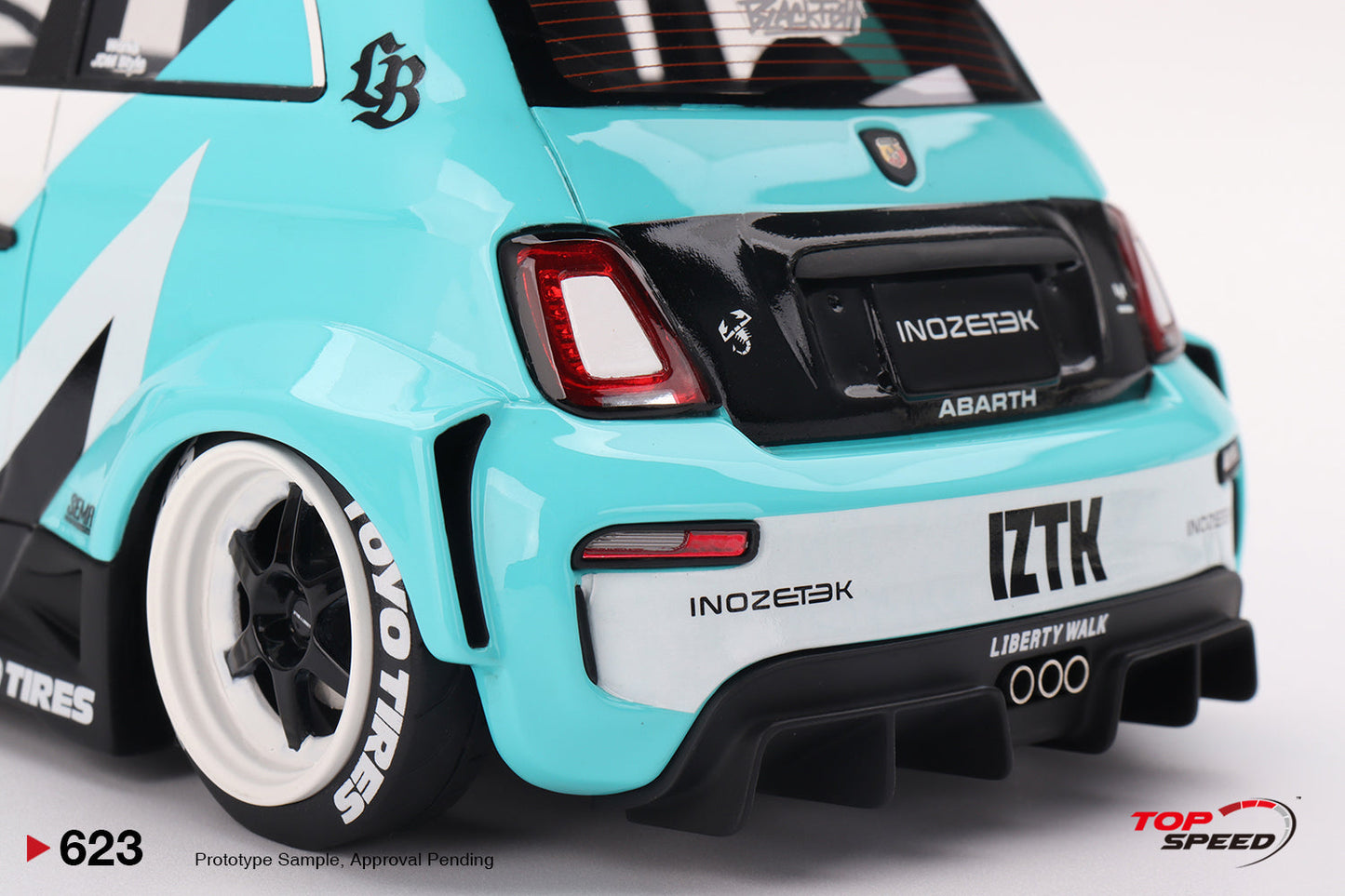 Topspeed Fiat Abarth 595 LB-Works x Abas Works IZTK Teal 1:18