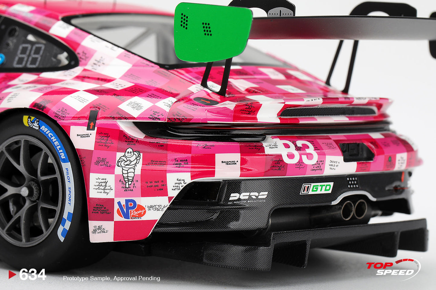 Topspeed Porsche 911 GT3 R (992) #83 Iron Dames 2025 IMSA Daytona 24hrs Pink 1:18