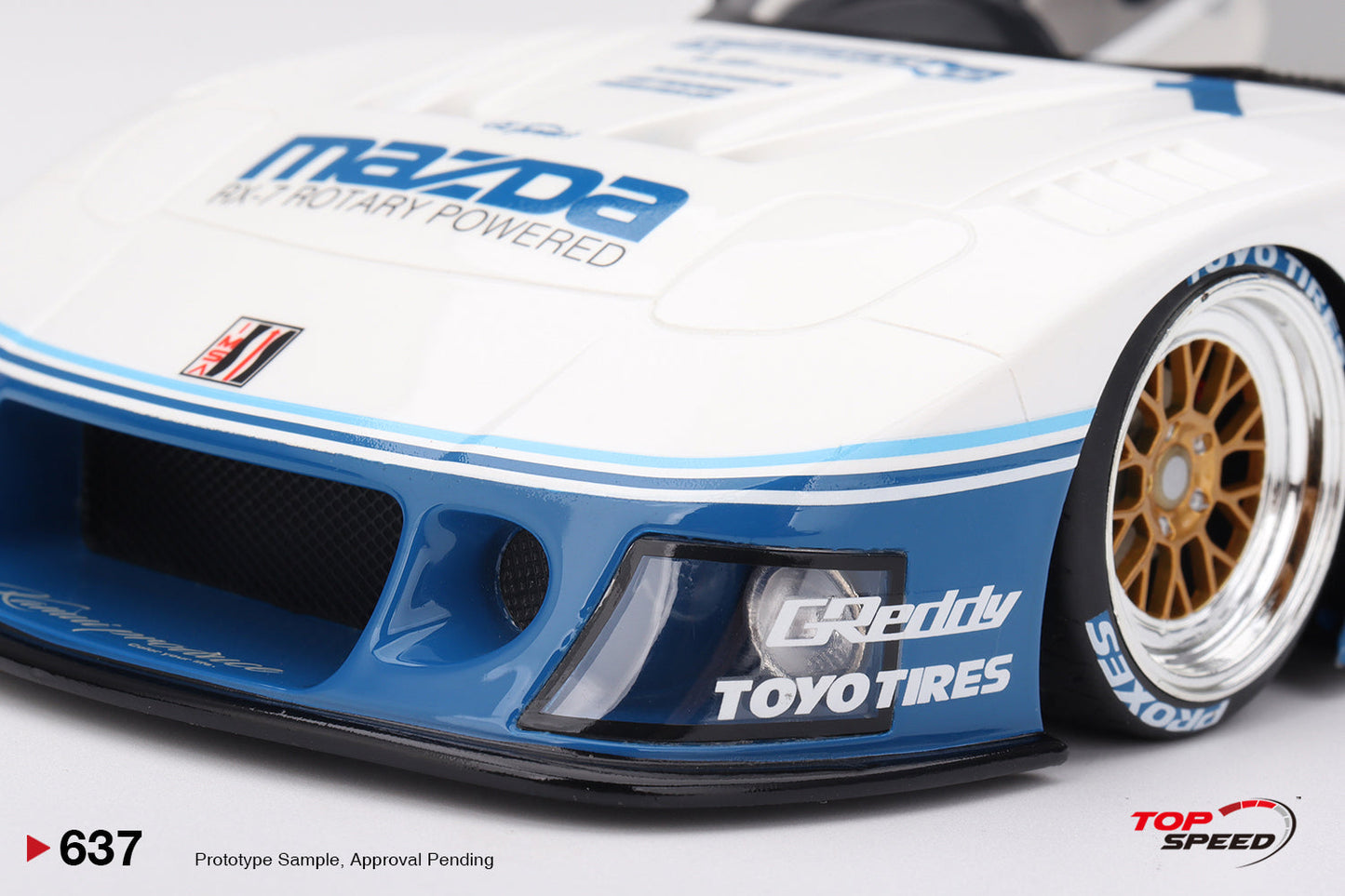 Topspeed Mazda RX-7 FD LB-Super Silhouette Liberty Walk White & Blue 1:18