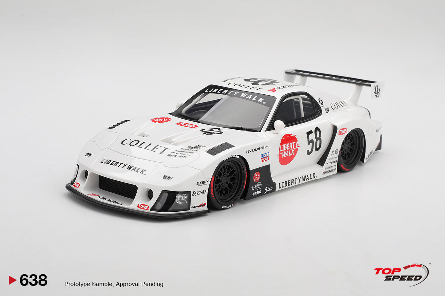 Topspeed Mazda RX-7 FD RS #58 LB-Hinomaru LBWK 2025 White 1:18