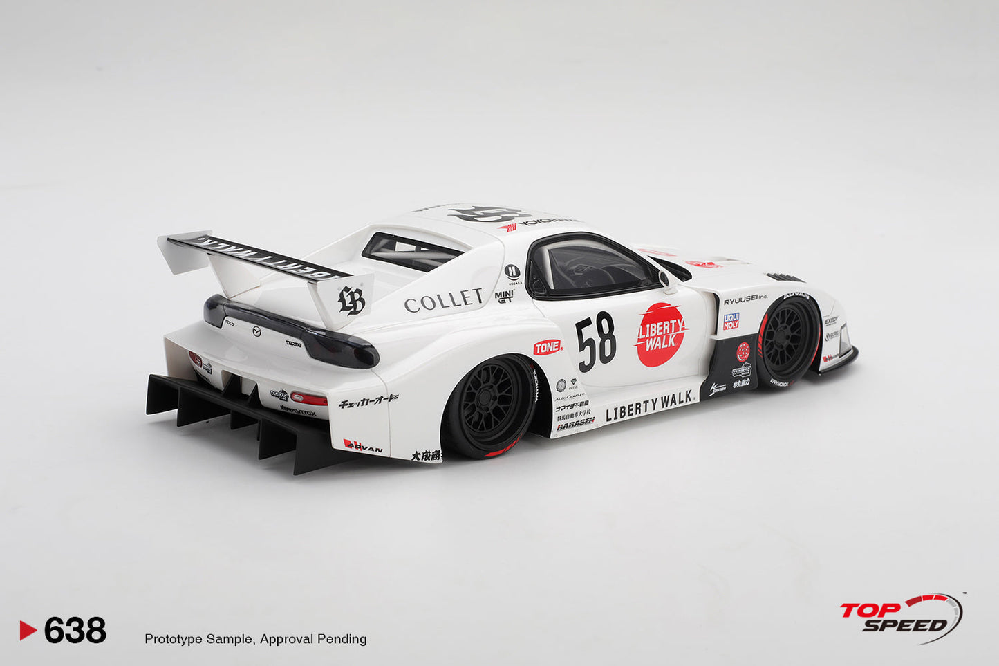 Topspeed Mazda RX-7 FD RS #58 LB-Hinomaru LBWK 2025 White 1:18